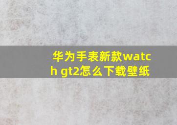 华为手表新款watch gt2怎么下载壁纸